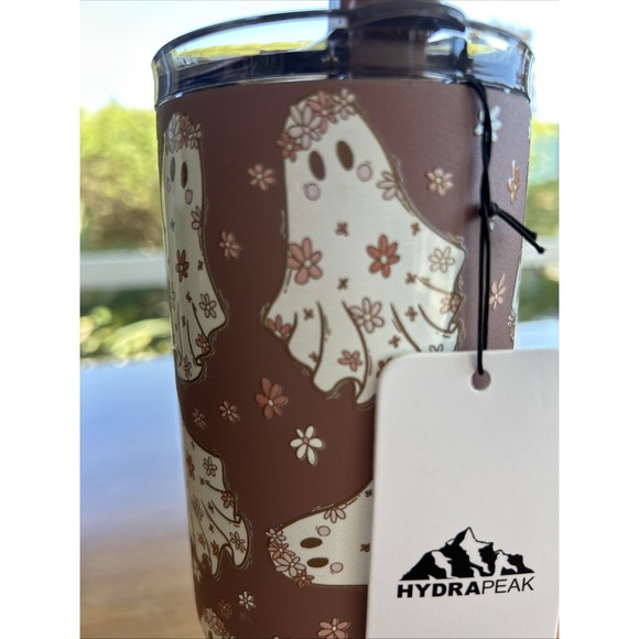 Hydrapeak Floral Ghost‎ 32oz Tumbler with Flip Straw Lid - Spooky Cute Halloween - Picture 3 of 4